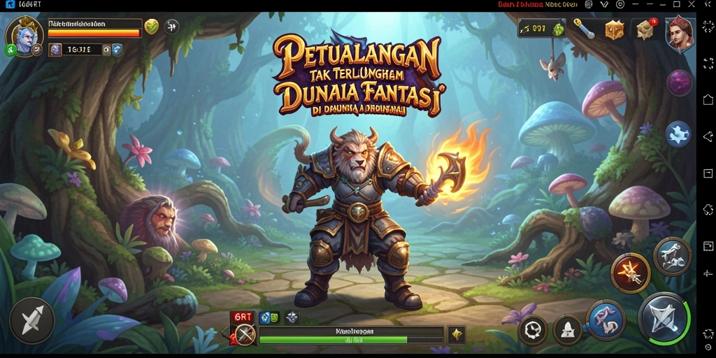 Tangkapan layar gameplay 6RT menunjukkan pertarungan epik dalam dunia fantasi.