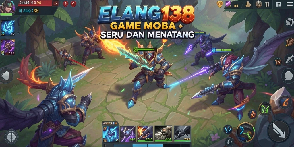 Screenshot menghadirkan aksi seru di arena MOBA ELANG138.