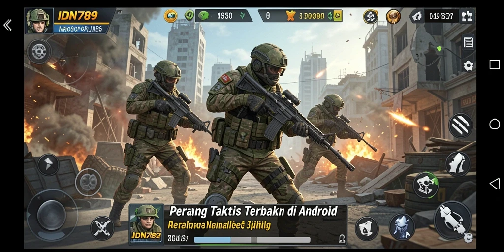 Screenshot permainan IDN789 menampilkan aksi tembak-menembak yang seru.