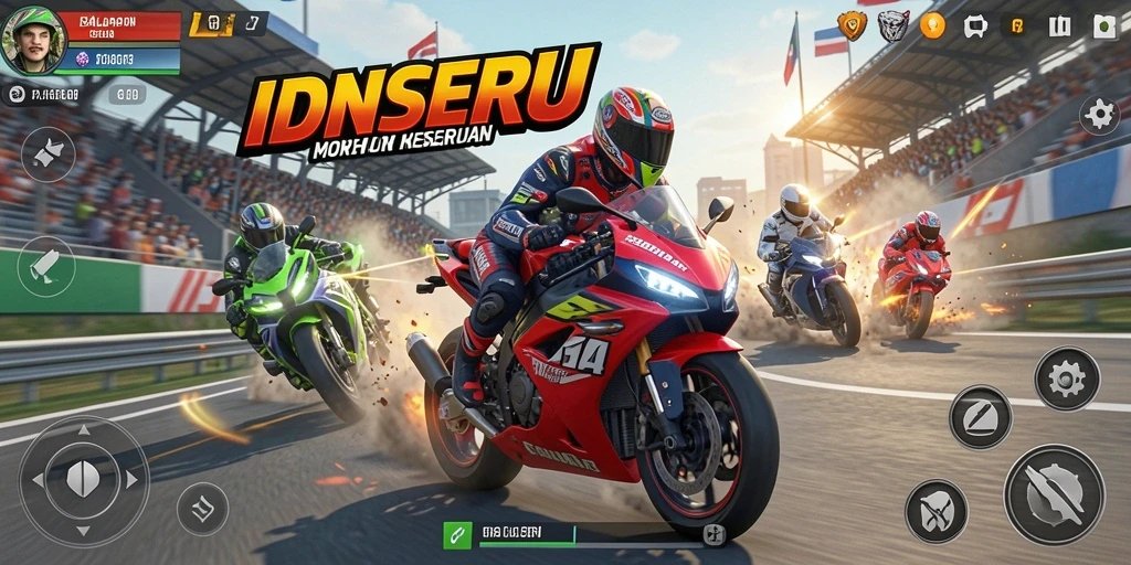 Tampilan mendebarkan dari balapan motor di IDNSERU.