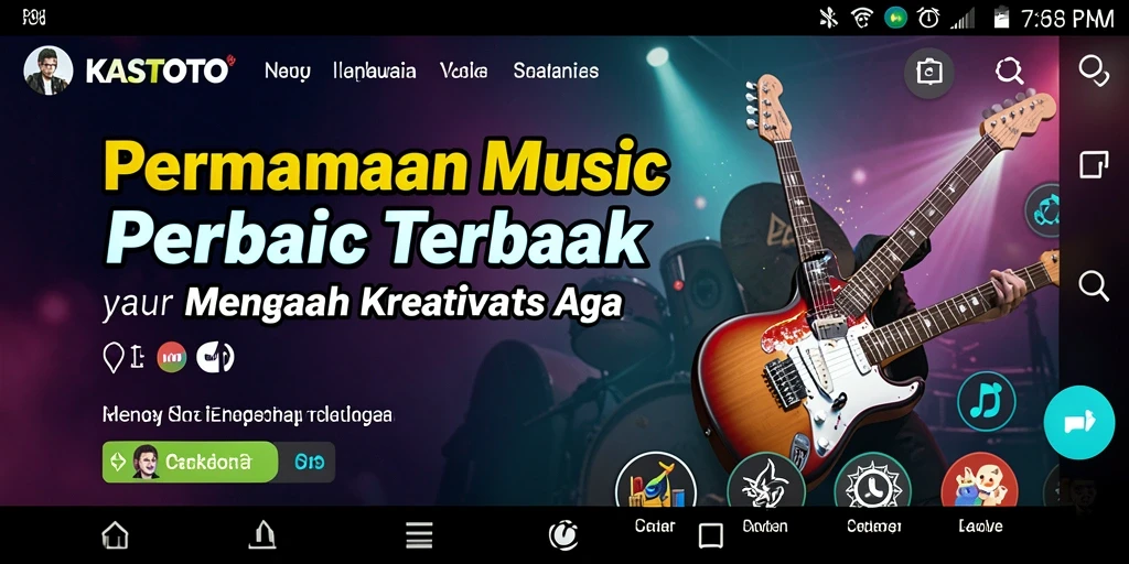 Tampilan gameplay KASTOTO yang interaktif dan mendidik untuk penggemar musik.