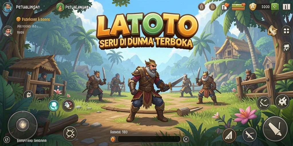 Screenshot LATOTO menampilkan pemain menjelajahi dunia yang luas dan menakjubkan.