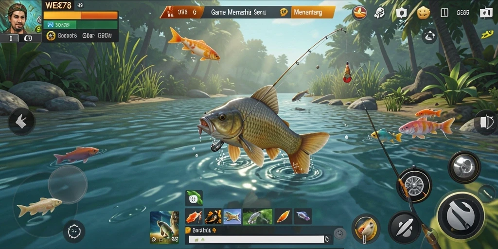 Gameplay menyenangkan dalam game memancing WE878, tangkap berbagai ikan!